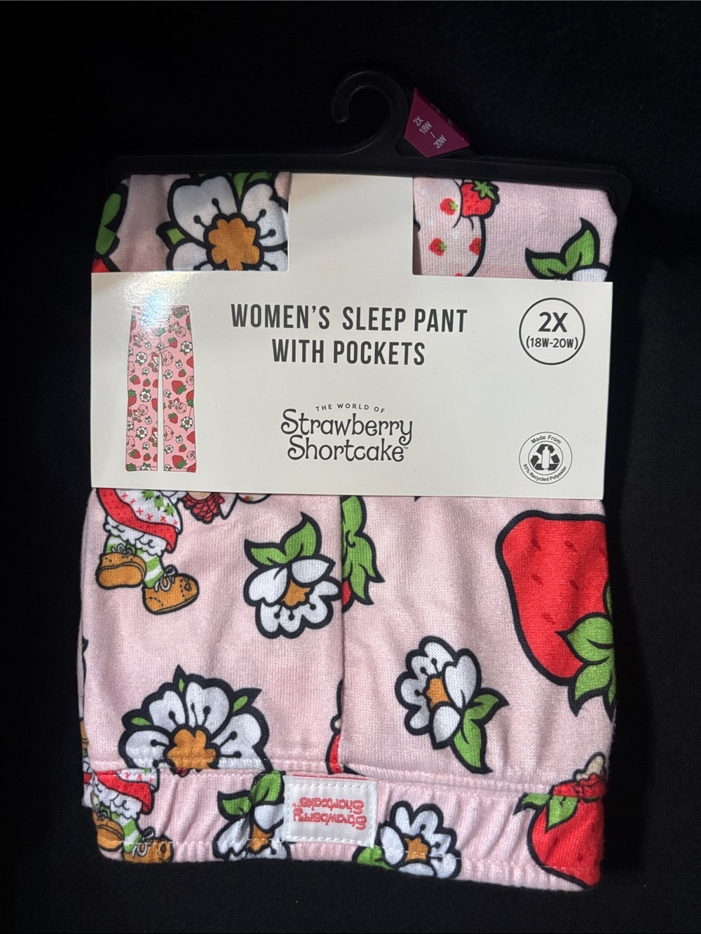 Womens pajama pants with pockets super soft strawberry shortcake size 2X 18/20